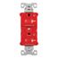 Ezlink Modular Duplex Receptacle, 20 A, 125 Vac, 60 Hz, Tamper-Resistant, Dual Controlled, Red, EZTR5362CDRD