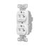 Ezlink Modular Duplex Receptacle, 20 A, 125 Vac, Tamper-Resistant, Dual Controlled, White, EZTR5362CDW