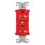 Ezlink Modular Duplex Receptacle, 20 A, 125 Vac, 60 Hz, Tamper-Resistant, Half Controlled, Red, EZTR5362CHRD