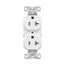 Ezlink Modular Duplex Receptacle, 20 A, 125 Vac, 60 Hz, Tamper-Resistant, 3-Wire, White, EZTR5362W