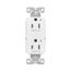 Ezlink Modular Decorator Receptacle, 15A, 125 Vac, Tamper-Resistant, Dual Controlled, White, EZTR6262CDW