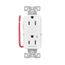 Ezlink Modular Decorator Receptacle, 15A, 125 Vac, Tamper-Resistant, Half Controlled, White, EZTR6262CHW