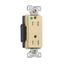 Ezlink Modular Decorator Hg Receptacle, 15 A, 125 Vac, 60 Hz, Ivory, 3-Wire, Tamper-Resistant, EZTR8262V