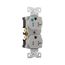 Ezlink Modular Duplex Hg Receptacle, 20 A, 125 Vac, 60 Hz, Gray, 3-Wire, Tamper-Resistant, EZTR8300GY