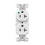 Ezlink Modular Duplex Hg Receptacle, 20 A, 125 Vac, 60 Hz, White, 3-Wire, Tamper-Resistant, EZTR8300W
