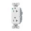 Ezlink Modular Decorator Hg Receptacle, 20 A, 125 Vac, 60 Hz, White, 3-Wire, Tamper-Resistant, EZTR8362W