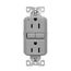 Ezlink Modular Gfci, 15 A, 125 Vac, 60 Hz, Gray, Three-Wire, Tamper-Resistant, EZTRGF15GY