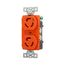 Safety Grip Locking Receptacle, #14-10 Awg, 15A, 125V, Orange, Duplex, L5-15, 2-Pole 3-Wire, IG4700