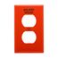 Duplex Receptacle Wallplate, Premarked Isolated Ground, 10% Deeper Than Standard, Orange, 1-Gang, IG5132RN-BOX