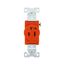 Arrow Hart Industrial Single Receptacle, #14-10 Awg 15A 125V, Orange, IG5261RN