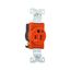 Arrow Hart Industrial Single Receptacle, #14-10 Awg 15A 125V, Orange, IG5261RN