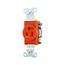 Arrow Hart Industrial Single Receptacle, #14-10 Awg 15A 125V, Orange, IG5261RN