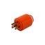 Ah Isolated Ground Auto Grip Straight Blade Plug. 15Amp At 120Vac Orange Straight Body Blades, IG5266NHG