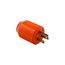 Ah Isolated Ground Auto Grip Straight Blade Plug. 15Amp At 120Vac Orange Straight Body Blades, IG5266NHG
