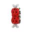 Arrow Hart Heavy-Duty Industrial Duplex Receptacle, #14-10 Awg 20A 125V, Red Face Base, Duplex, IG5362RD