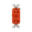 Arrow Hart Heavy-Duty Industrial Duplex Receptacle, #14-10 Awg 20A 125V, Orange Face Base, IG5362RN