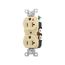 Arrow Hart Heavy-Duty Industrial Duplex Receptacle, #14-10 Awg 20A 125V, Ivory Face Base, Duplex, IG5362V