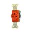 Arrow Hart Industrial Single Receptacle, #14-10 Awg 20A, 250V, Orange, 6-20R, IG5461RN