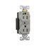 Arrow Hart Duplex Receptacle, #14-10 Awg 15A, Healthcare 125V, Gray Face Base, Duplex, IG8200GY