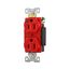 Arrow Hart Duplex Receptacle, #14-10 Awg 15A, Healthcare 125V, Red Face Base, Duplex, IG8200RD