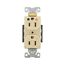 Arrow Hart Duplex Receptacle, #14-10 Awg 15A, Healthcare 125V, Ivory Face Base, Duplex, IG8200V