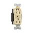 Arrow Hart Duplex Receptacle, #14-10 Awg 15A, Healthcare 125V, Ivory Face Base, Duplex, IG8200V