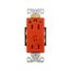 Arrow Hart Duplex Receptacle, #14-10 Awg 15A, Healthcare 125V, Orange, Duplex, IG8262RN