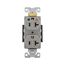 Arrow Hart Heavy-Duty Duplex Receptacle, #14-10 Awg 20A, 125V, Gray Face Base, 5-20R, Duplex, IG8300GY