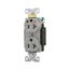 Arrow Hart Heavy-Duty Duplex Receptacle, #14-10 Awg 20A, 125V, Gray Face Base, 5-20R, Duplex, IG8300GY