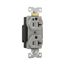 Arrow Hart Heavy-Duty Duplex Receptacle, #14-10 Awg 20A, 125V, Gray Face Base, 5-20R, Duplex, IG8300GY
