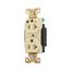 Arrow Hart Heavy-Duty Duplex Receptacle, #14-10 Awg 20A, 125V, Ivory Face Base, 5-20R, Duplex, IG8300V