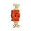 Arrow Hart Single Receptacle, #14-10 Awg 20A, Healthcare 125V, Orange Face Base, 5-20R, IG8310RN
