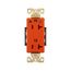 Arrow Hart Duplex Receptacle, #14-10 Awg 20A, Healthcare 125V, Orange, 5-20R, Duplex, IG8362RN
