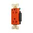 Arrow Hart Duplex Receptacle, #14-10 Awg 20A, Healthcare 125V, Orange, 5-20R, Duplex, IG8362RN