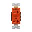 Arrow Hart Duplex Receptacle, #14-10 Awg 20A, Healthcare, 250V, Orange Face Base, 6-20R, Duplex, IG8400RN