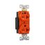 Arrow Hart Duplex Receptacle, #14-10 Awg 20A, Healthcare, 250V, Orange Face Base, 6-20R, Duplex, IG8400RN