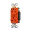 Arrow Hart Duplex Receptacle, #14-10 Awg 20A, Healthcare, 250V, Orange Face Base, 6-20R, Duplex, IG8400RN