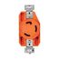 Locking Receptacle, #16-8 Awg, 30A, 240V, Back Wiring, Orange, Single, L25-30, 2-Pole, 3-Wire, IGL2530R