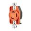 Locking Receptacle, #16-8 Awg, 30A, 240V, Back Wiring, Orange, Single, L25-30, 2-Pole, 3-Wire, IGL2530R