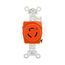 Safety Grip Locking Receptacle, #14-10 Awg, 15A, 125V, Orange, Single, L5-15, 2-Pole 3-Wire, IGL515R