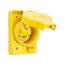 Arrow Hart Watertight Locking Receptacle, #14-8 Awg, 30A, 250V, Yellow, L11-30, 3-Pole, 3-Wire, L1130RW