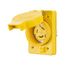 Arrow Hart Watertight Locking Receptacle, #14-8 Awg, 30A, 250V, Black, L11-30, 3-Pole, 3-Wire, L1130RWBK