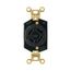 Locking Receptacle, #18-10 Awg, 20A, 125/250V, Back Wiring, Black, Single, 3-Pole, 4-Wire, L1420R