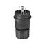 Arrow Hart Watertight Locking Plug, #18-10 Awg 30A, 125/250V, Black, Steel, L14-30 3-Pole 4-Wire, L1430PWBK