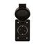 Arrow Hart Watertight Locking Receptacle, #18-10 Awg 30A, 125/250V, Black, L14-30 3-Pole 4-Wire, L1430RWBK