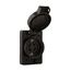 Arrow Hart Watertight Locking Receptacle, #18-10 Awg 30A, 125/250V, Black, L14-30 3-Pole 4-Wire, L1430RWBK