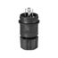 Arrow Hart Watertight Locking Plug, #18-10 Awg 20A, 250V, Black, Steel, L15-20 3-Pole 4-Wire, L1520PWBK