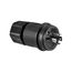 Arrow Hart Watertight Locking Plug, #18-10 Awg 20A, 250V, Black, Steel, L15-20 3-Pole 4-Wire, L1520PWBK