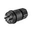 Arrow Hart Watertight Locking Plug, #18-10 Awg 20A, 250V, Black, Steel, L15-20 3-Pole 4-Wire, L1520PWBK