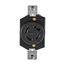 Locking Receptacle, #18-10 Awg, 20A, 250V, Back Wiring, Black, Single, L15-20, 3-Pole, 4-Wire, L1520R